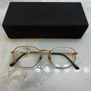 Vintage Frames Detroit Player 18K Yellow Gold Sunglasses Clear